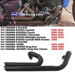 For Yamaha Drag Star V star 650 XVS650 DS650 XVS400 650A DRAGSTAR 400 Motorcycle Exhaust Full System Muffler Motocross Silencer