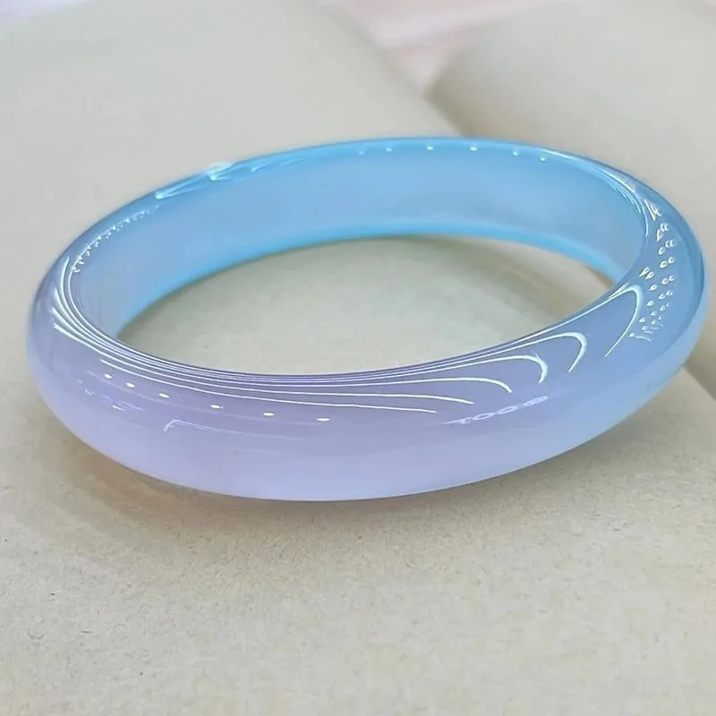 

Ледяной синий фиолетовый браслет с постепенным изменением цвета, классический модный универсальный нефритовый браслет, ювелирные изделия