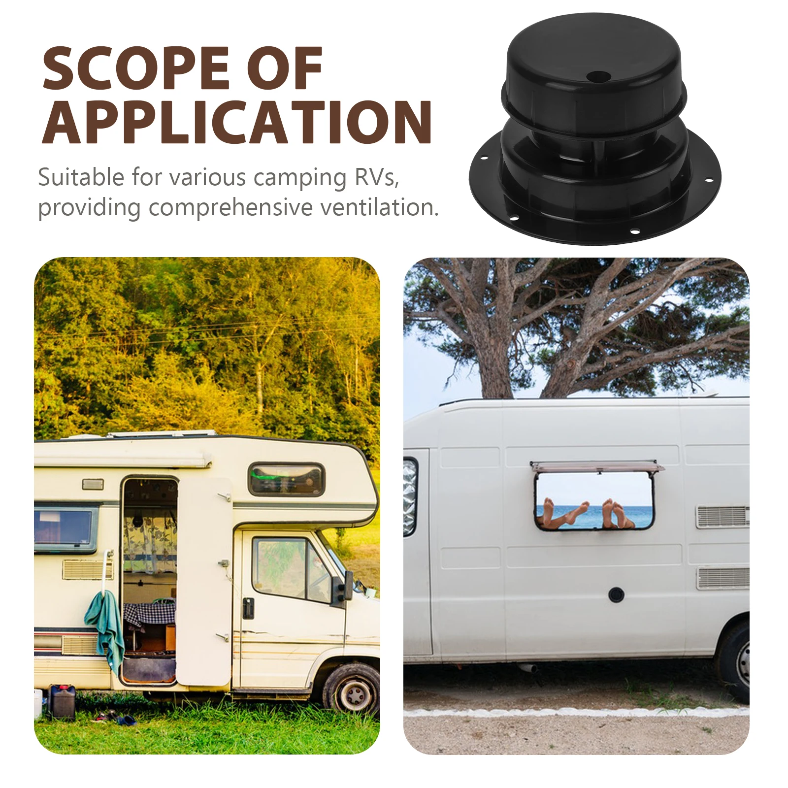

Vent Cap Cover Kit Durable Plastic Roof Vent Cover For Camping Rv Yacht Trailer, Efficient Ventilation Protection,