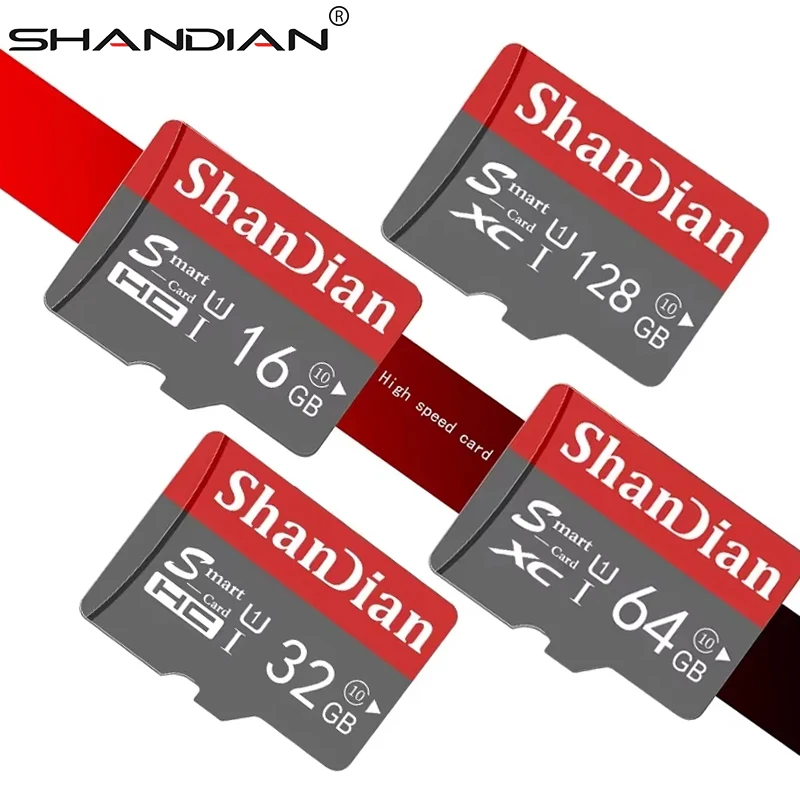 SHANDIAN 5 PCS uno 100% Original Carte Mémoire 128 Go 64 Go 32 Go 8 Go A1 TF Carte SD Classe 10 UHS-1 Carte Flash pour permission Téléphone/PC