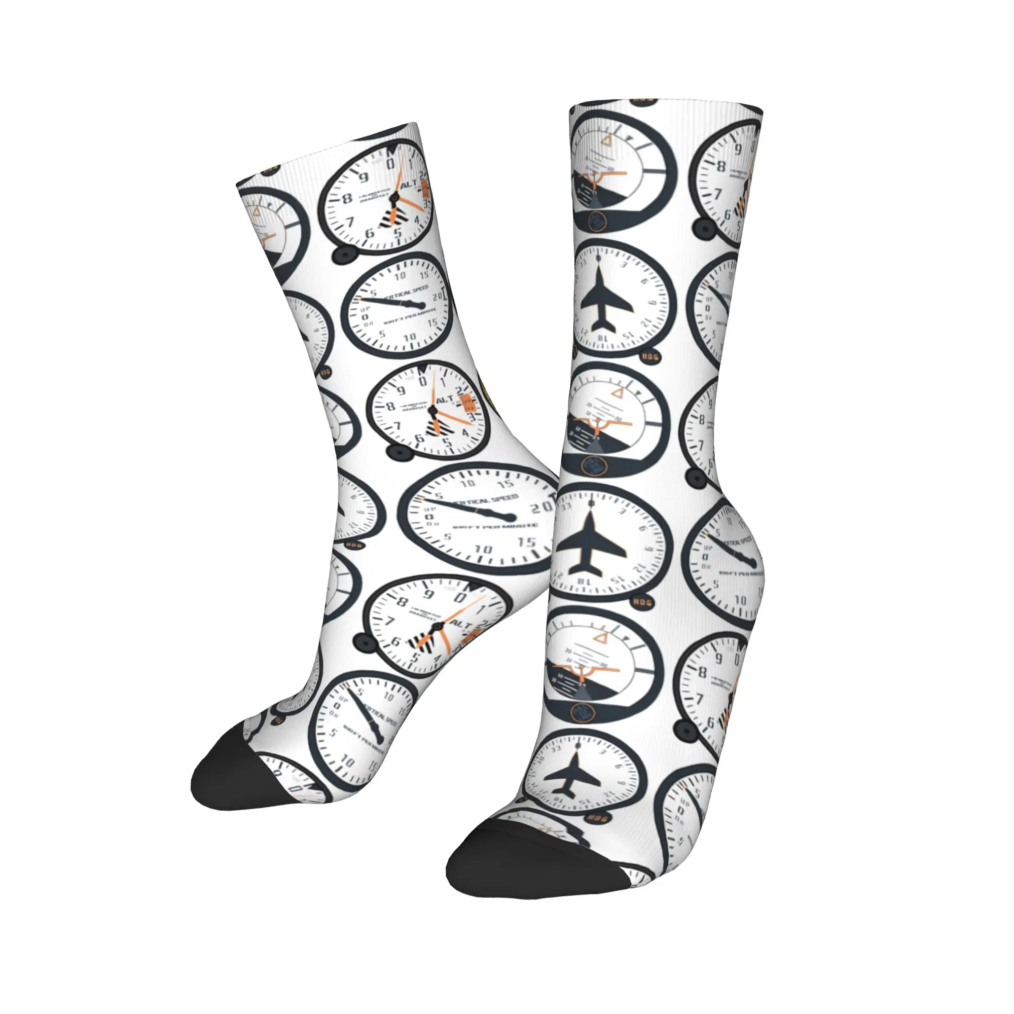 Light Aircraft Dashboard Socks Men Women Polyester Casual  Socks Harajuku Spring Summer Autumn Winter Middle Tube Socks Gifts