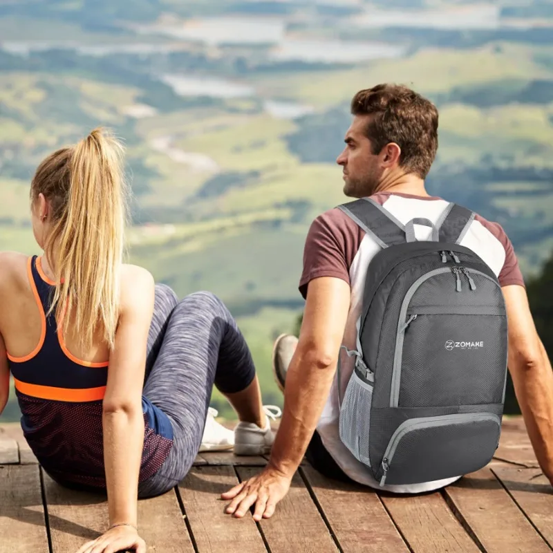 30L 軽量パッカブルバックパック折りたたみ式超軽量アウトドア折りたたみバックパック旅行デイパックバッグスポーツデイパック男性女性用