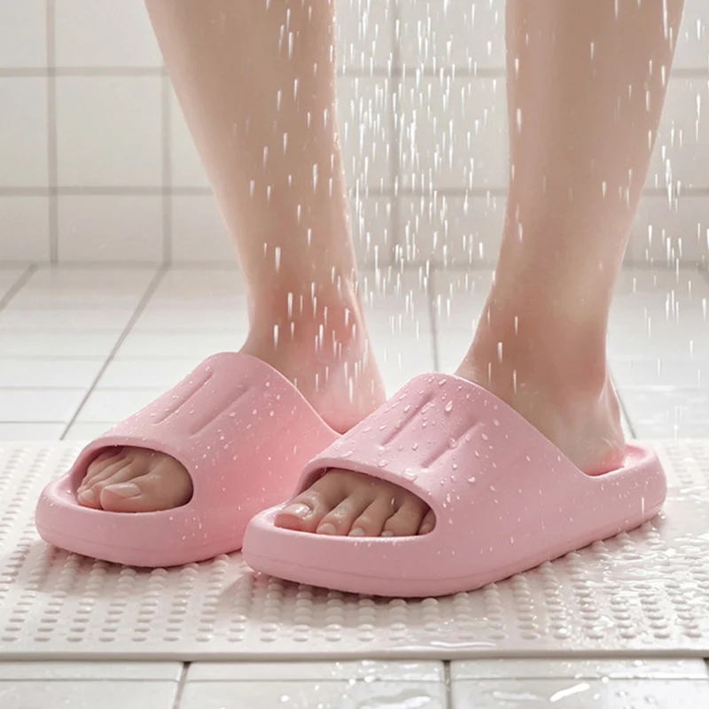 Hollow Out Quick Drying Bathroom Slippers Women Lightweight Non Slip Eva Home Slides Woman Comfy Soft Sole Platform Slippers