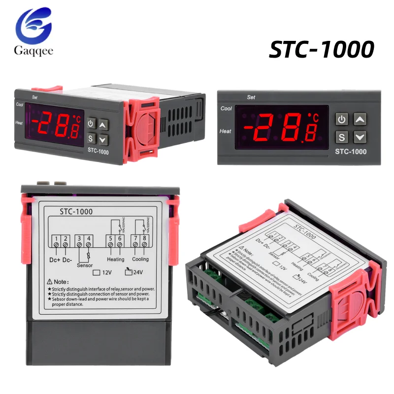STC-3028 STC-3008 Digital Temperature Controller STC-1000 High precision Mini Thermostat Temperature Sensor AC110-230V DC12V 24V