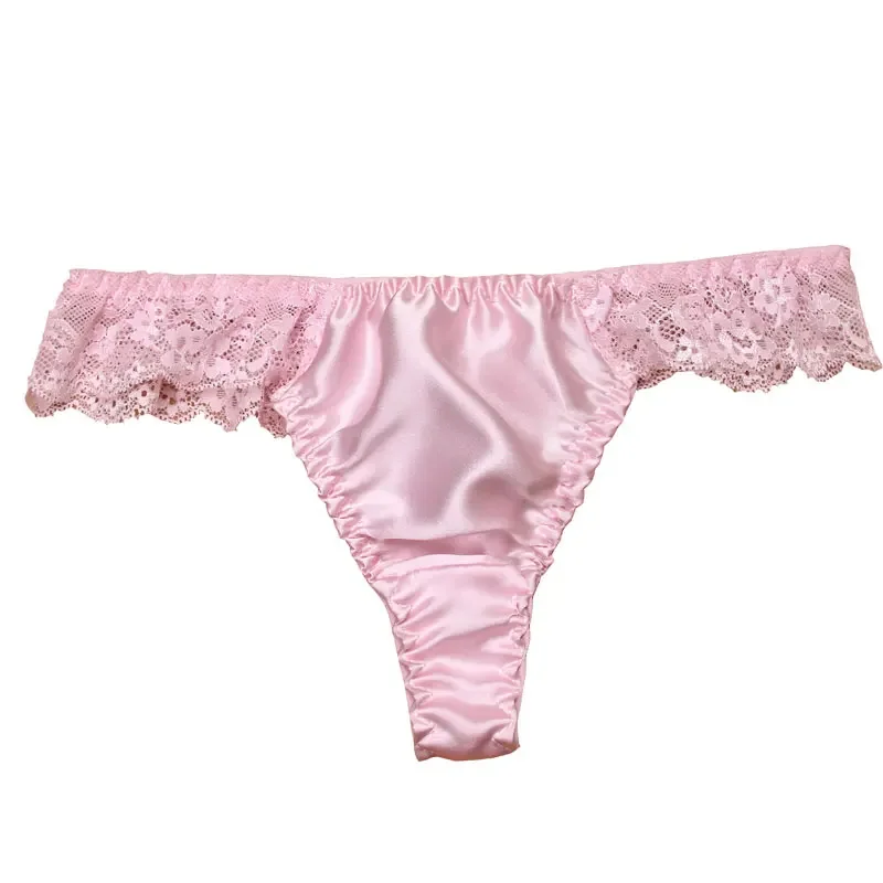 

Sexy lace g-string Pure natural mulberry silk Women's sexy silk panties G-string 100% mulberry silk thong t panties