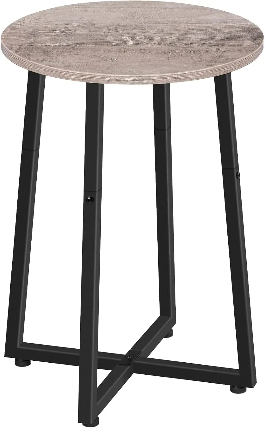 

Side Table, Round Accent End Table With Sturdy X-Shaped Metal Frame, 15.7"" Round Nightstand, For Living Room, Bedroom,