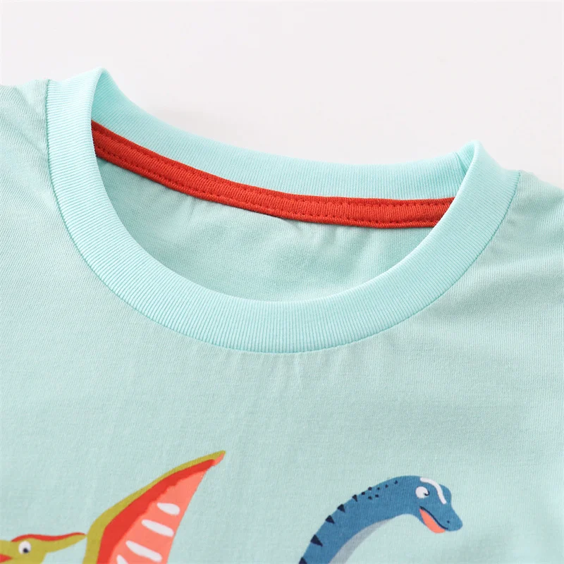 Dinosaurs Baby Girls Summer Short Sleeve T-Shirts  Animal Tops for Toddler Kids Children's Clothing