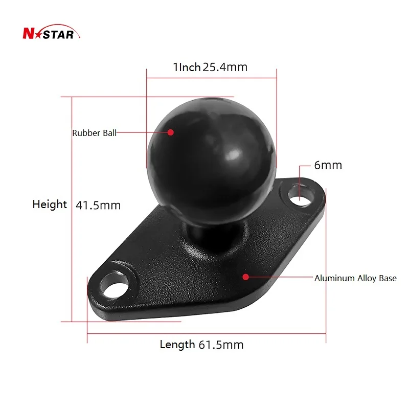 Aluminum Diamond Ball Base Motorcycle Phone Holder 1 Inch 25MM Ball Head Adapter 49MM AMPS Base Plate Ram Ball Mount