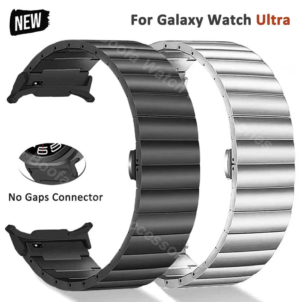 

Роскошный браслет из нержавеющей стали для Samsung Galaxy Watch Ultra 47 мм, ремешок с застежкой-бабочкой для Galaxy WATCH ULTRA 47, ремешок без зазора