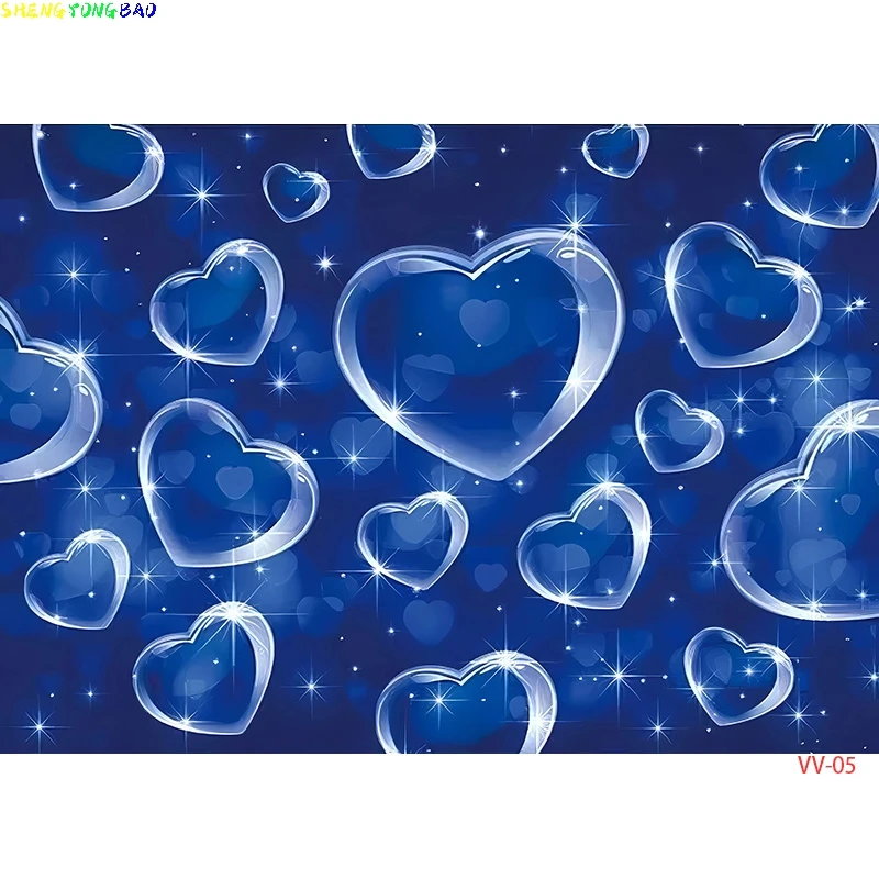 Vinyl Custom Valentine's Day Photography Backdrops Props Lover Rose Flower Wall Wedding Heart Happy Birthday Background AL-18