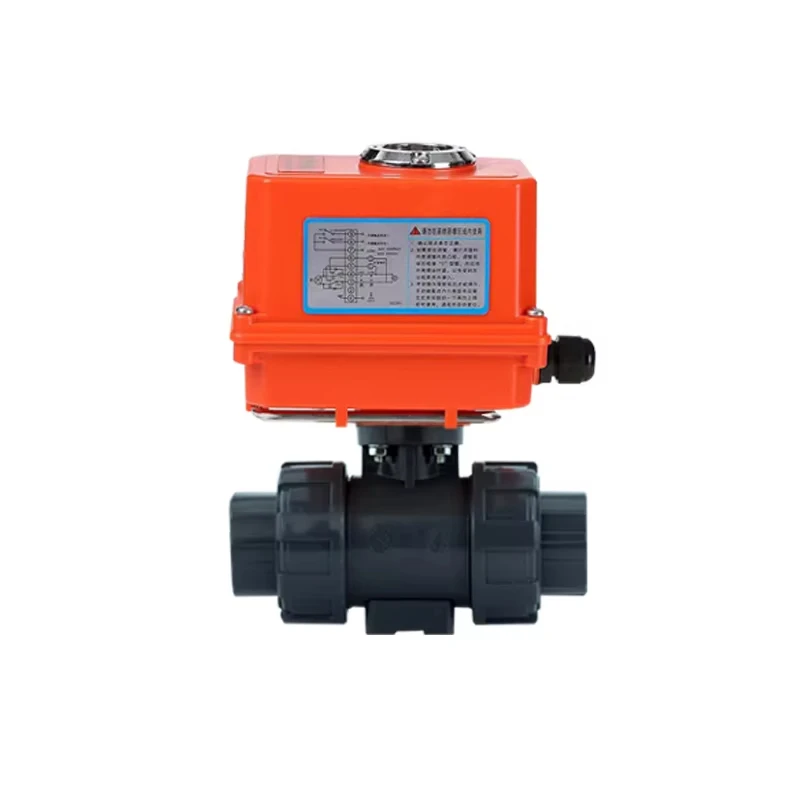 Mini UPVC Electric Ball Valve Stainless Steel Thread Union Motorized PVC Actuator Valve Plastic Air Valve