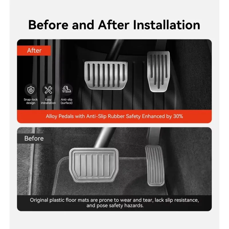 【Price Drop !!】-For Tesla Model 3 Y/YL X/S Juniper Highland 2019-2026 Foot Pedals Installation Fuel Brake Accelerator Pedal Cove