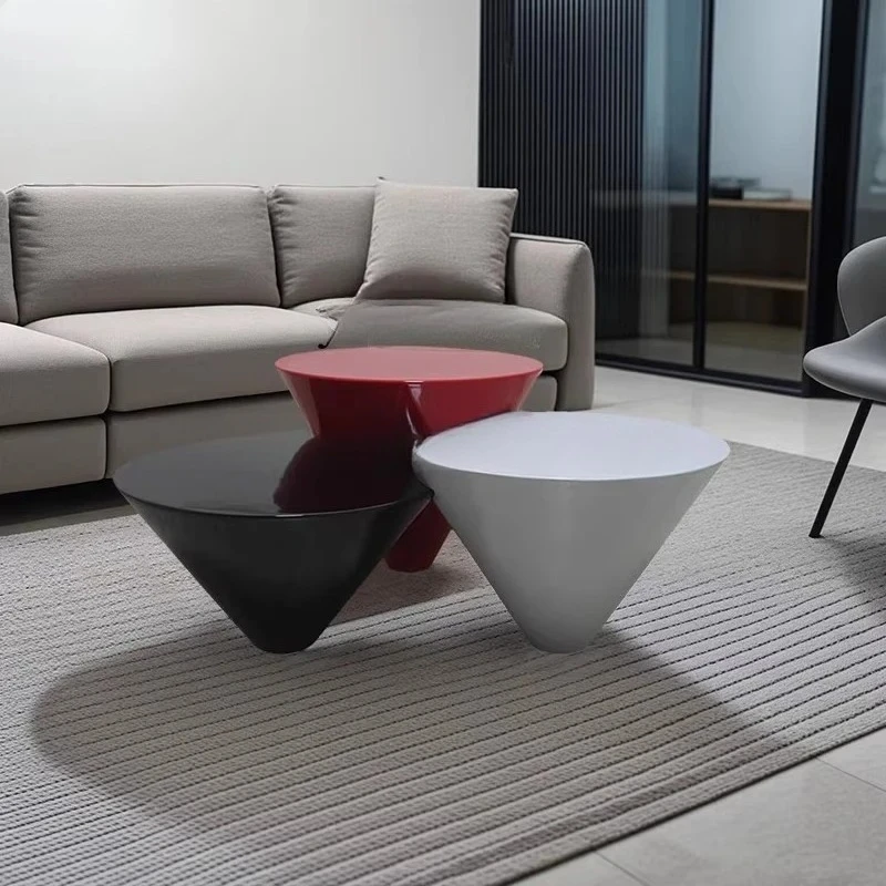 minimalist art coffee table living room home high-end creative three-in-one conical special-shaped sofa table