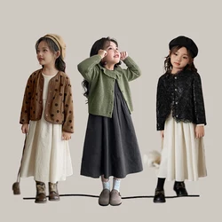 Autumn Girls  Exquisite Workmanship Korean Style  Dress Girls Stylish Fluffy Dress Skin-friendly And Breathable Mid-calf Dress