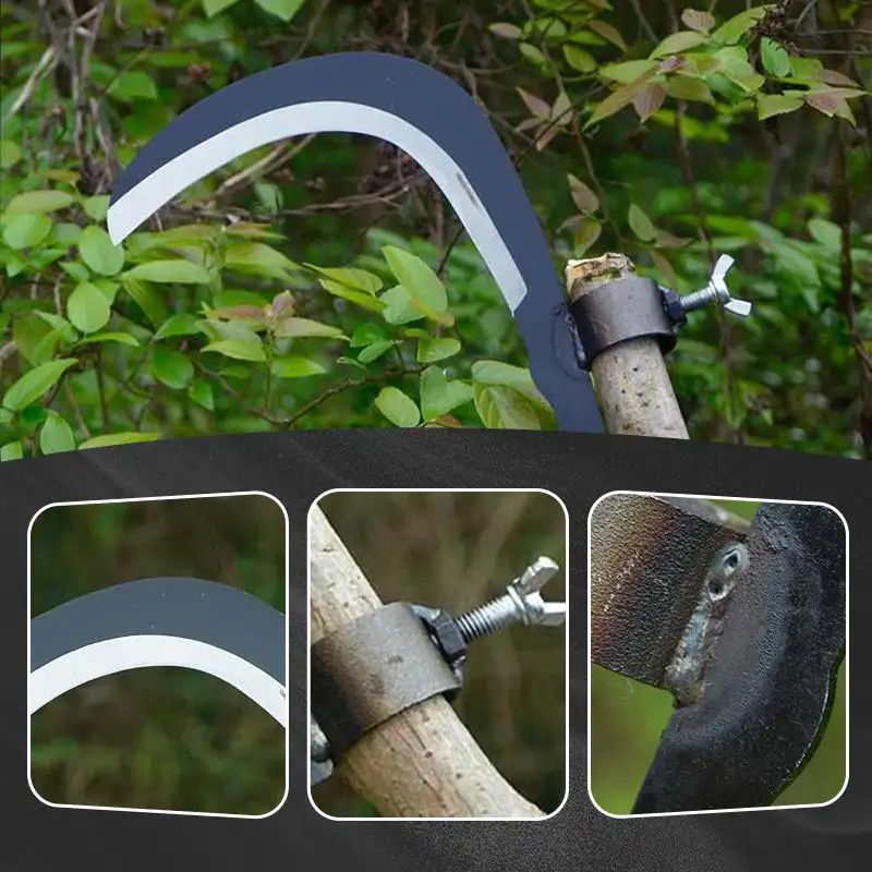 Multifuntional Portable Grass Sickle Cutter Head Wheat Lawn Mower Gardening Grass Weeding Knife Farm Scythe Sickle Garden Tools