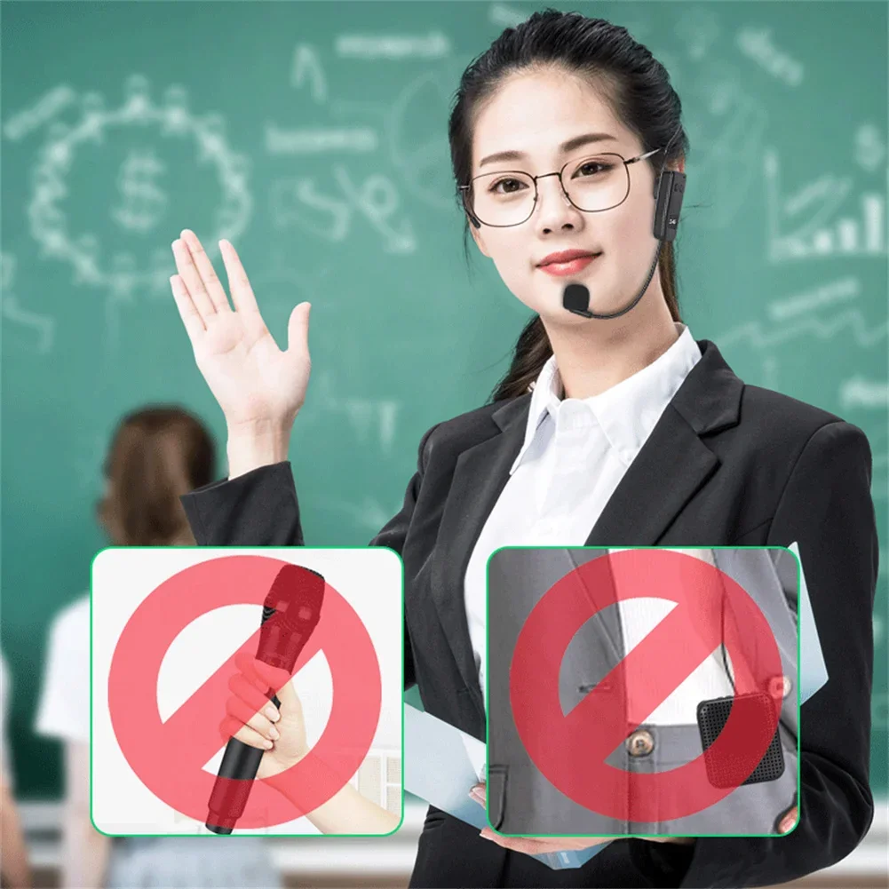 

2.4G Wireless Microphone Headset Megaphone Radio Mic Kit For Teach Loudspeaker Well Loudspeaker Teaching Meeting Guide