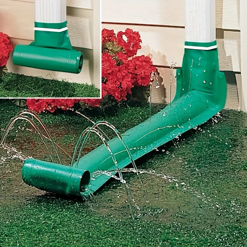 Flexible Rain Gutter Downspout Extension Automatic Telescopic Drain Pipe with Cover for Garden Lawn Watering Connector