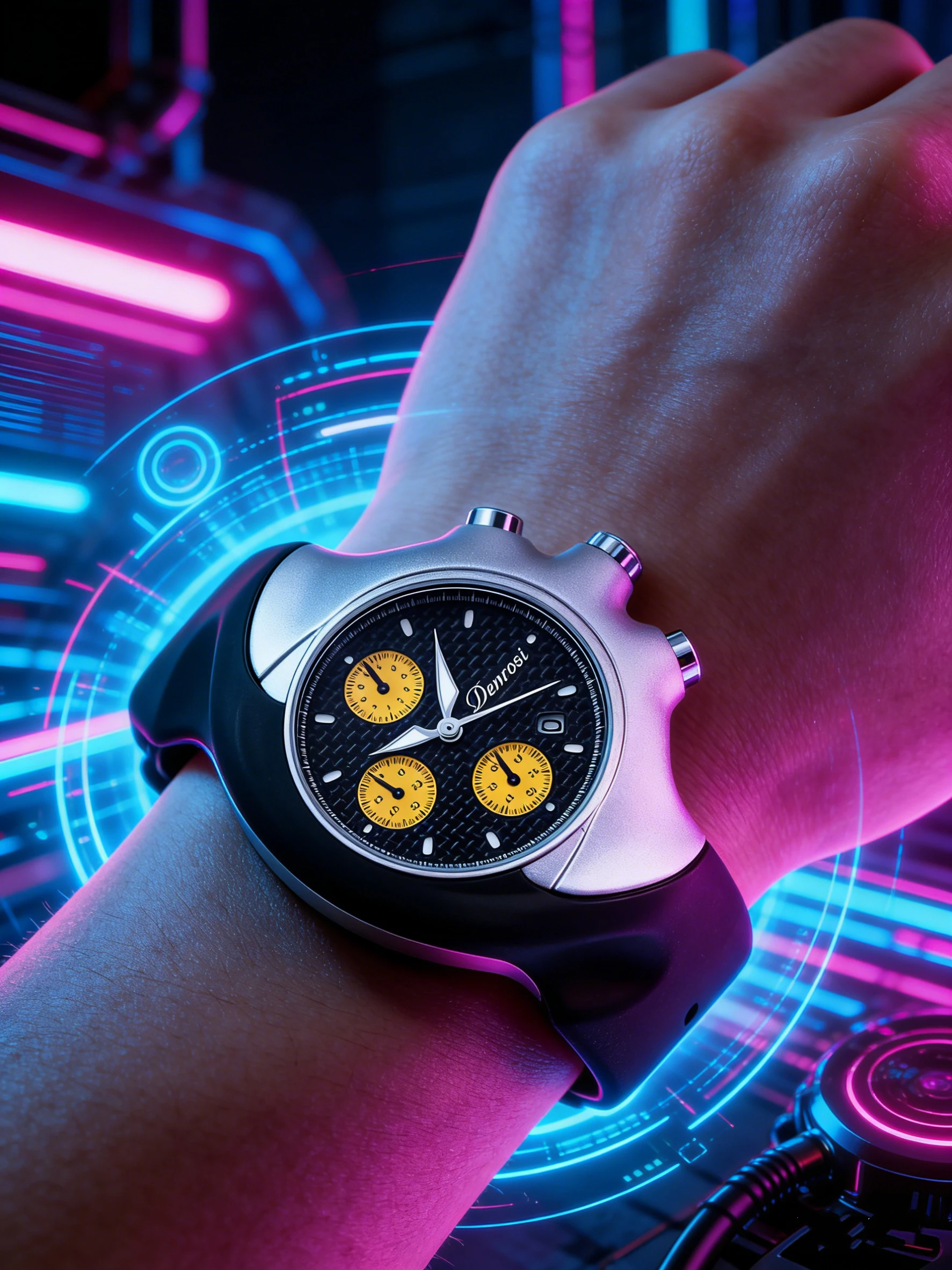 

Мужские ретро-часы Alien Blade Y2K с тремя циферблатами, многофункциональные, с персонализированным силиконовым ремешком, студенческие наручные часы