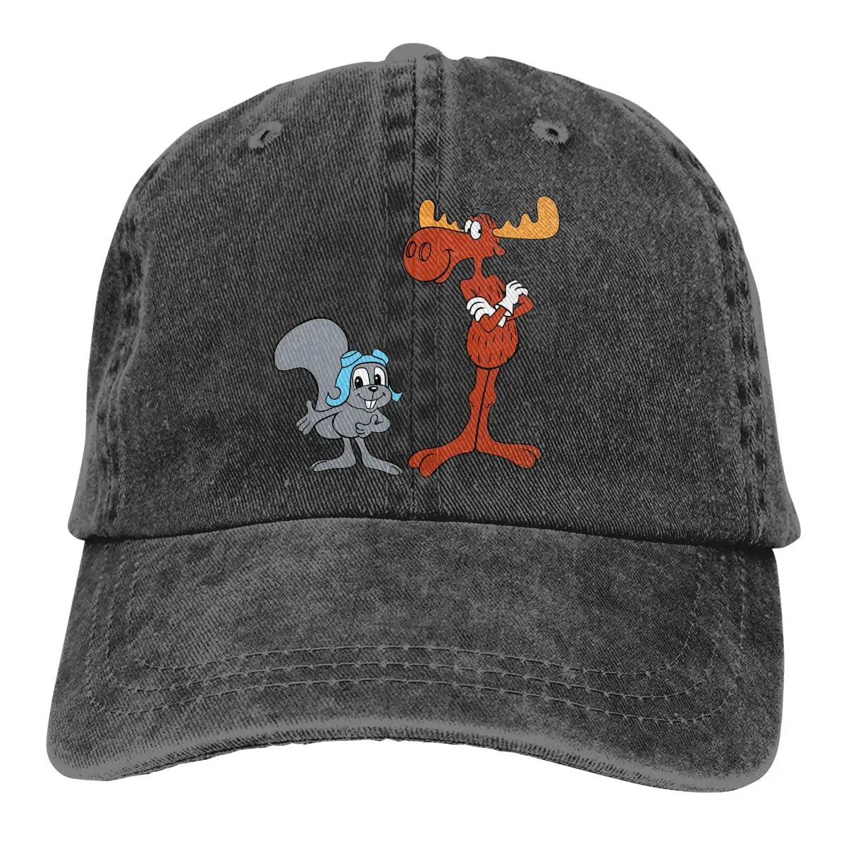 

Retro Comic Rocky & Bullwinkle Baseball Cap cowboy hat Peaked cap Cowboy Bebop Hats Men and women hats