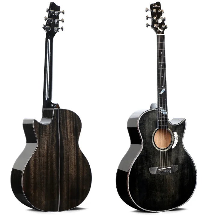 

New Design Sevillana 2103 Top 41 inch all solid acoustic guitar high-end folk guitar handmade unique design for musical lovers