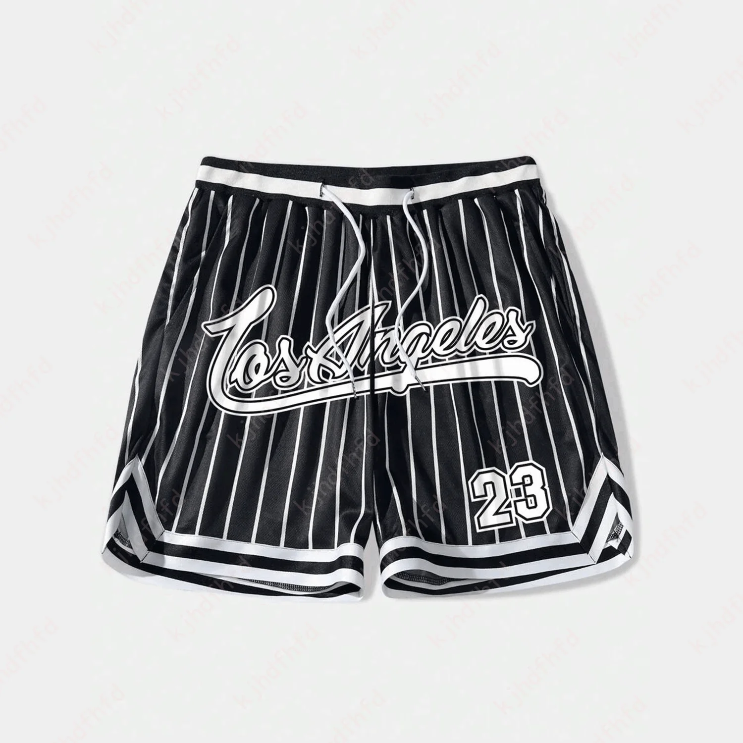 2024 Striped And Letter Printed Drawstring Waist Mesh Basketball Shorts Absorb Sweat Outdoors Exercise Fashion Adult&Kid Shorts