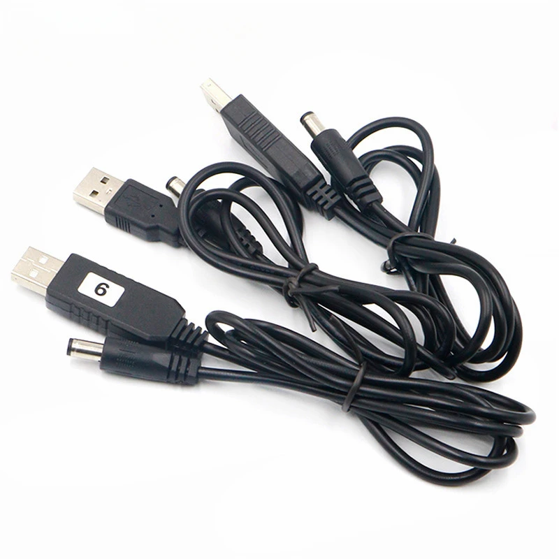 스텝 업 모듈 USB 컨버터 어댑터 케이블, USB 전원 부스트 라인, DC 5V-DC 9V, 12V, 2.1x5.5mm 플러그 4.8, 10PCs