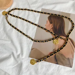 Waist Chain Women's 2023 New Camellia Decoration Small Fragrant Style Belt Trendy Vintage Waistchain