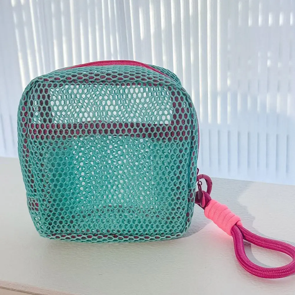Durable Dopamine Color Storage Bag Large Capacity with Handle Cosmetic Bag Coin Purse