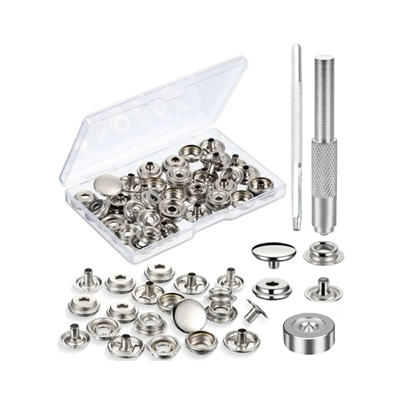 

10Sets 40PCS Brass Buttons Set，Grommet Eyelets Tool Kit15mm Outside Diameter Tools for Leather Craft DIY Clothing Shoes Curtains