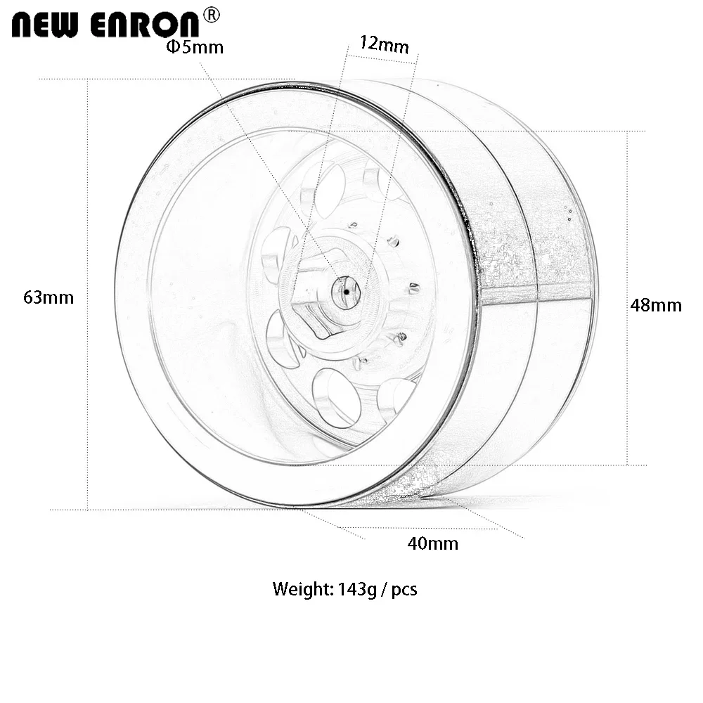 Metal CNC 2.2 inch Beadlock Wheels Hub Rims for RC Crawler 1/10 Axial SCX10 SCX10II 90046 RR10 KM2 YETI TRX-4 Traxxas