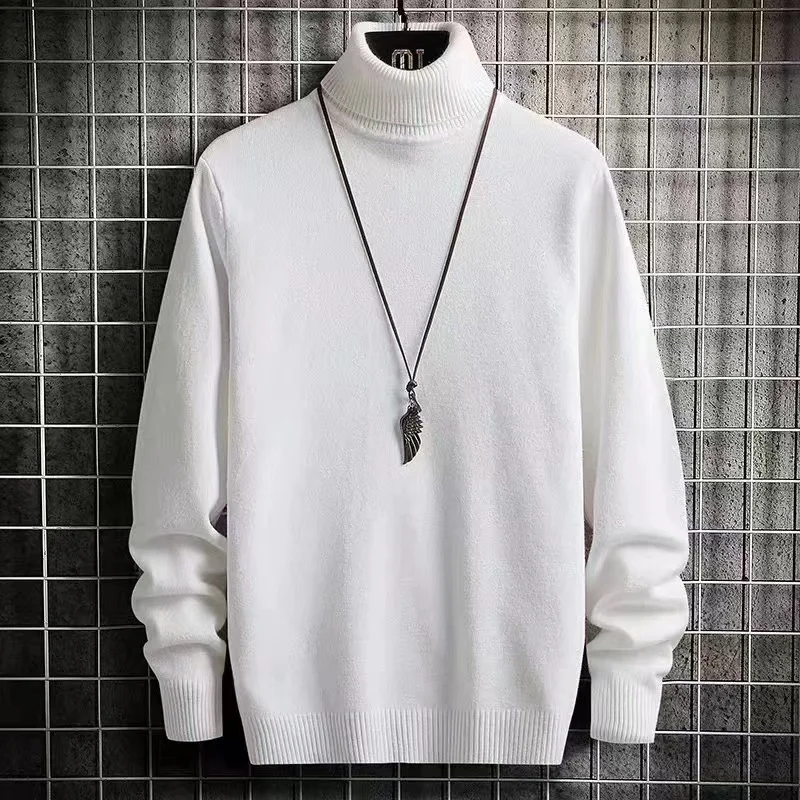 High collar sweater white