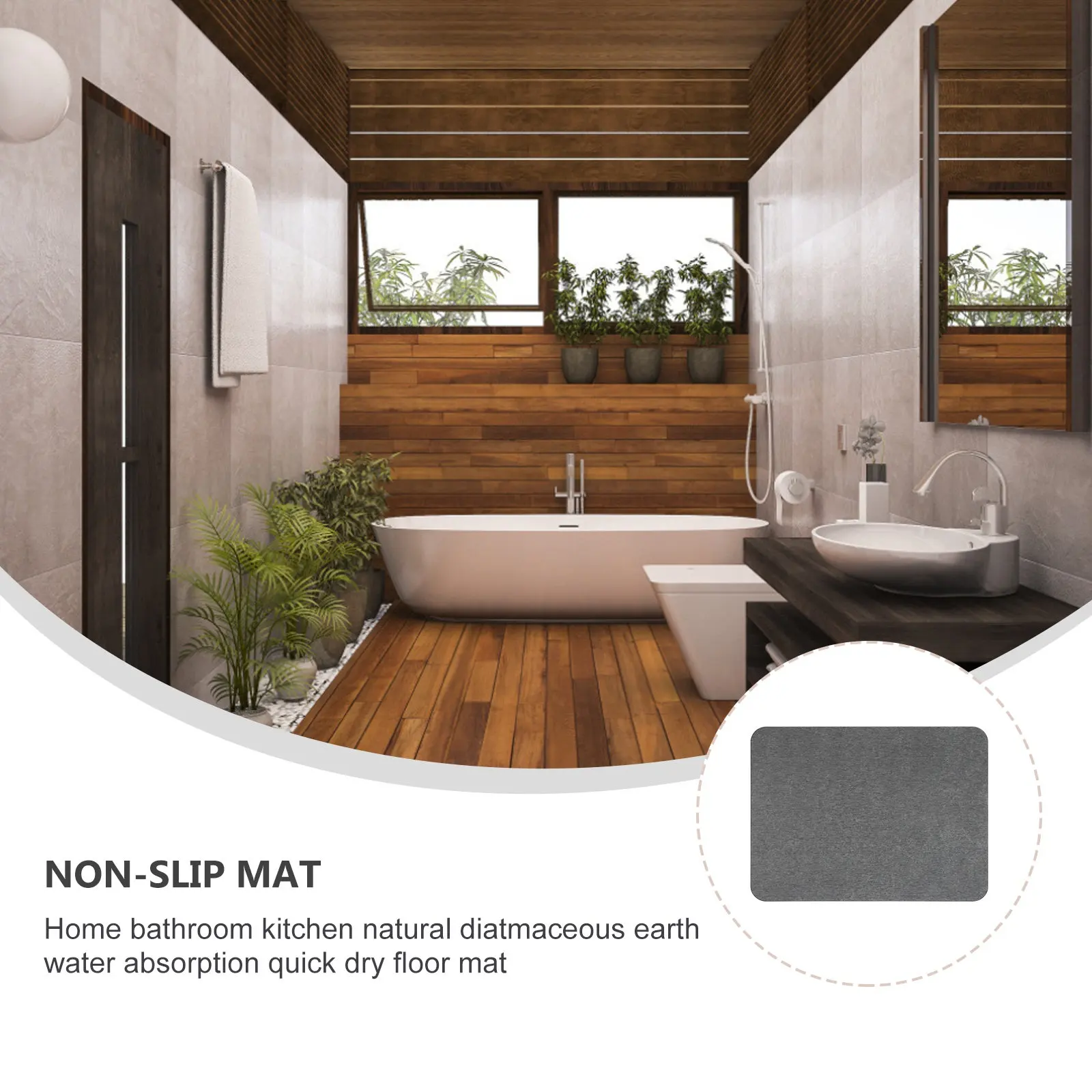 

1Pcs Diatomaceous Earth Non-Slip Floor Mat Bathroom Kitchen Quick-Drying Anti-Skid Bath Mat Soft Comfortable Water Absorption