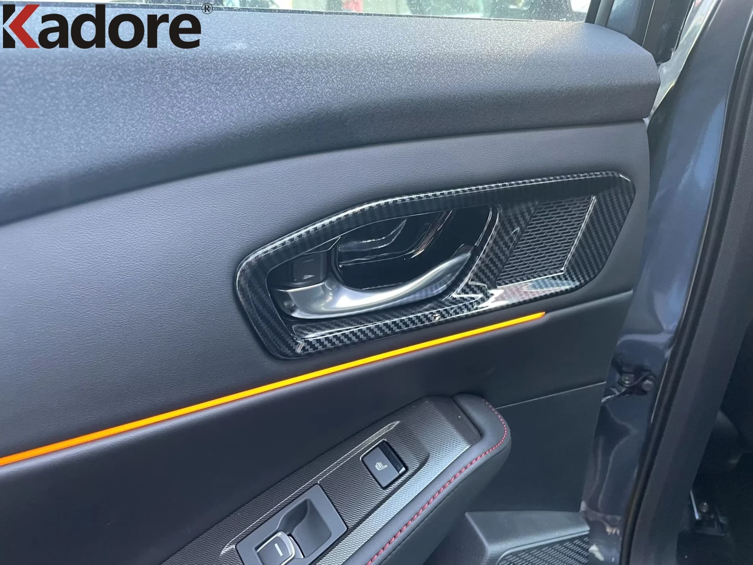 Para honda accord sedan 2023 2024 fibra de carbono carro dentro da maçaneta da porta tigela capa moldagem guarnição acessórios interiores