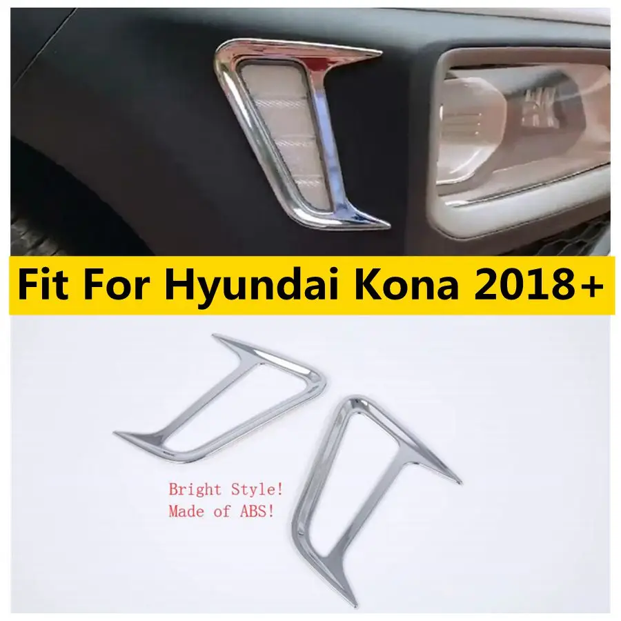 

Chrome Side Turning Lights Lamps Decoration Frame Cover Trim Fit For Hyundai Kona 2018 - 2023 Exterior Accessories