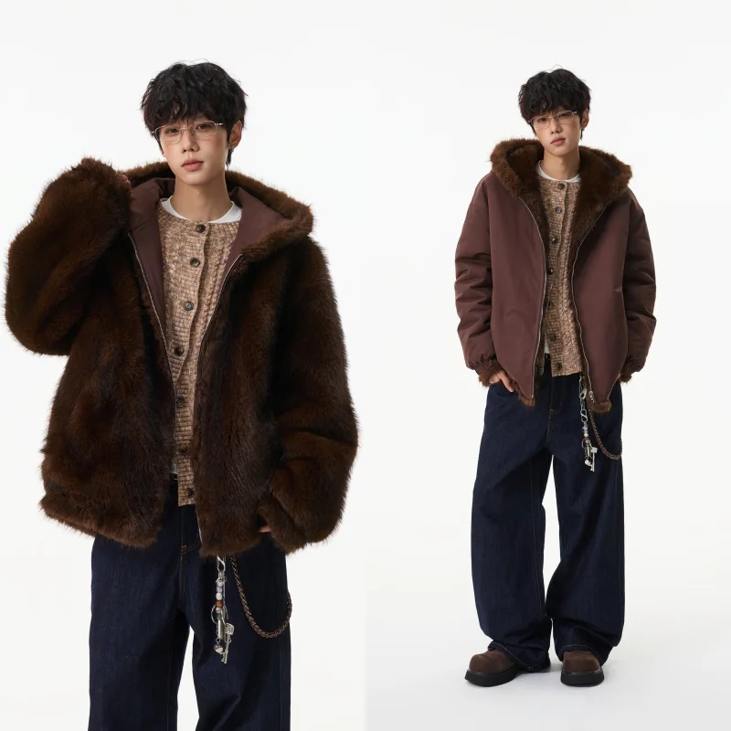 

Утепленная зимняя куртка с капюшоном для подростков, осенне-зимняя, в корейском стиле, двусторонняя, на флисовой подкладке