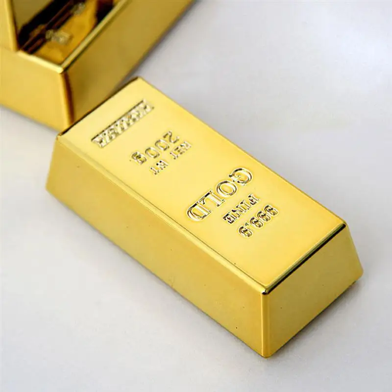 1/3/6Pcs Plastic Fake Gold Bullion Simulated Golden Brick Fake Glittering Gold Bar Paperweight Door Stop Movie Prop Novelty Gift