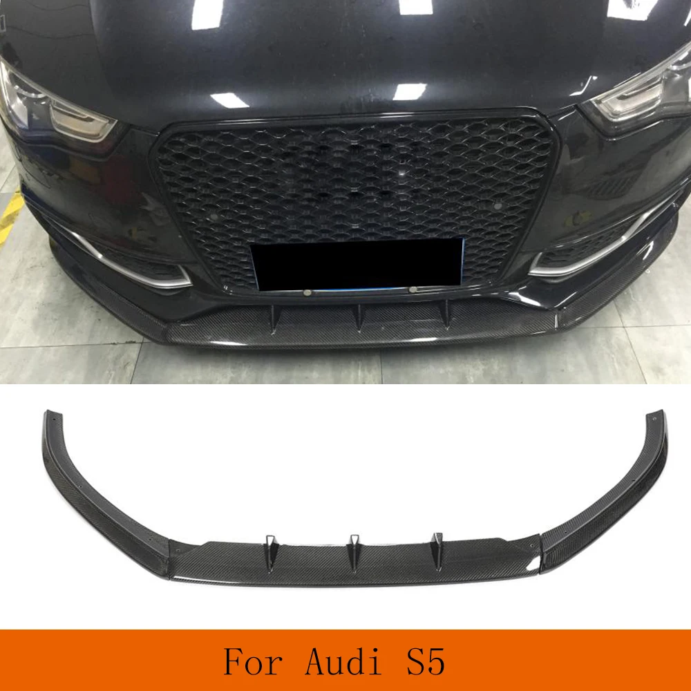 Dokładka przedniego zderzaka rozgałęźniki zderzaka dla Audi S5 8T A5 Sline Hatchback Sedan Coupe 2012 - 2016 Car Styling Body Kit Carbon fibre