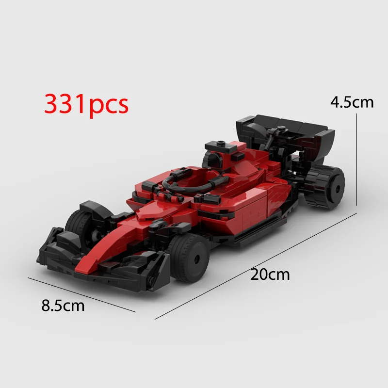 MOC Ferraried F1 racing sports car Vehicle Speed Champion Racer Building Blocks Brick Creative Garage Toys for Boys Gifts