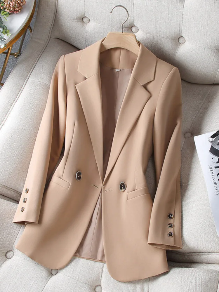 Women Blazer Coat Fashion Long Sleeve Tops Outerwear Chic Elegant Long Sleeve Basic All-match Office Streetwear New 2023