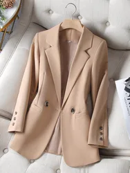 Women Blazer Coat Fashion Long Sleeve Tops Outerwear Chic Elegant Long Sleeve Basic All-match Office Streetwear New 2023