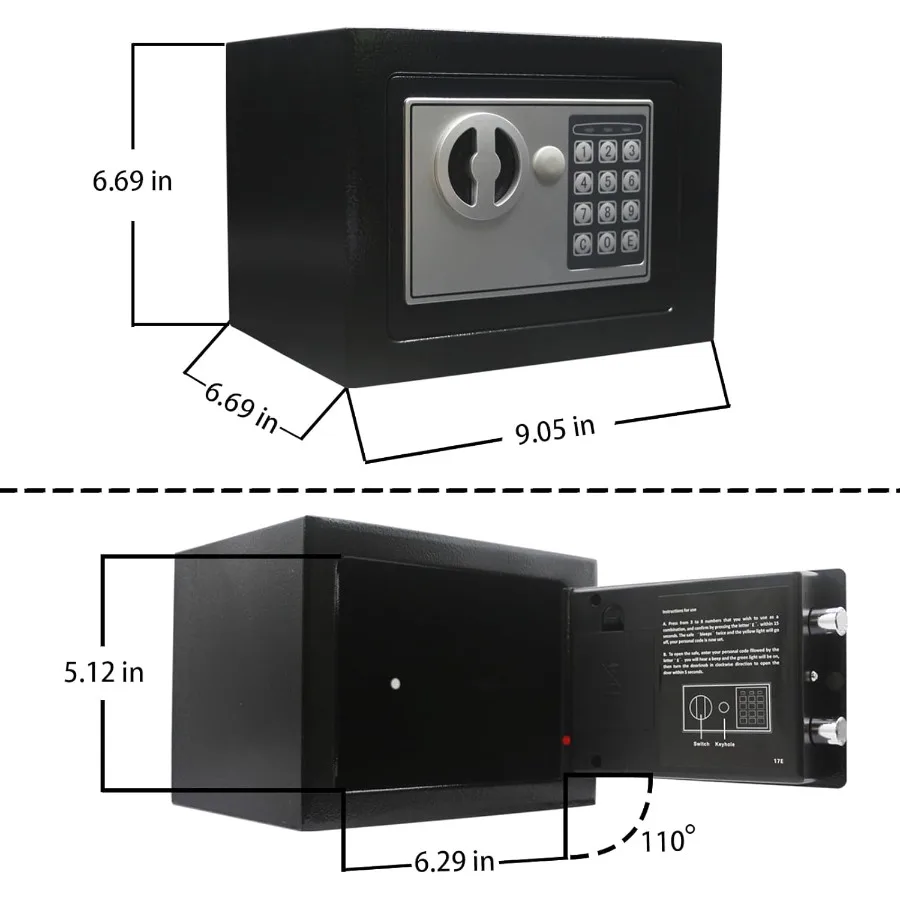 صندوق الأمان الرقمي الفاخر الإلكتروني مع قفل لوحة المفاتيح الرئيسية للمنزل والمكتب والفندق والأعمال والمجوهرات ومسدس تخزين النقود