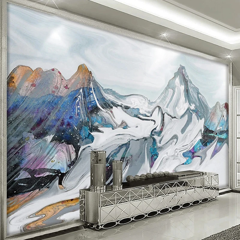 Custom Mural Wallpaper Chinese Creative Ink Landscape Snow Mountain Living Room Bedroom Background Wall Decor Papel De Parede