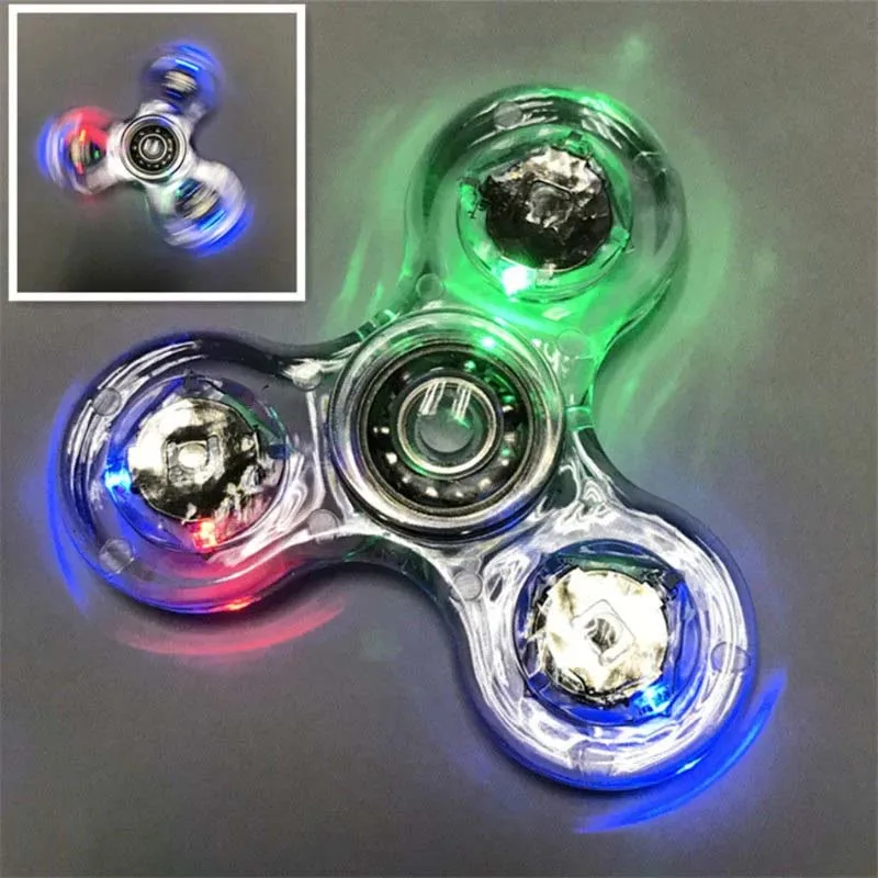 5 Style Luminous LED Light Colorful Fingertip Toys Spinner Hand Top Spinners Figet Spiner Finger Stress Relief Toys