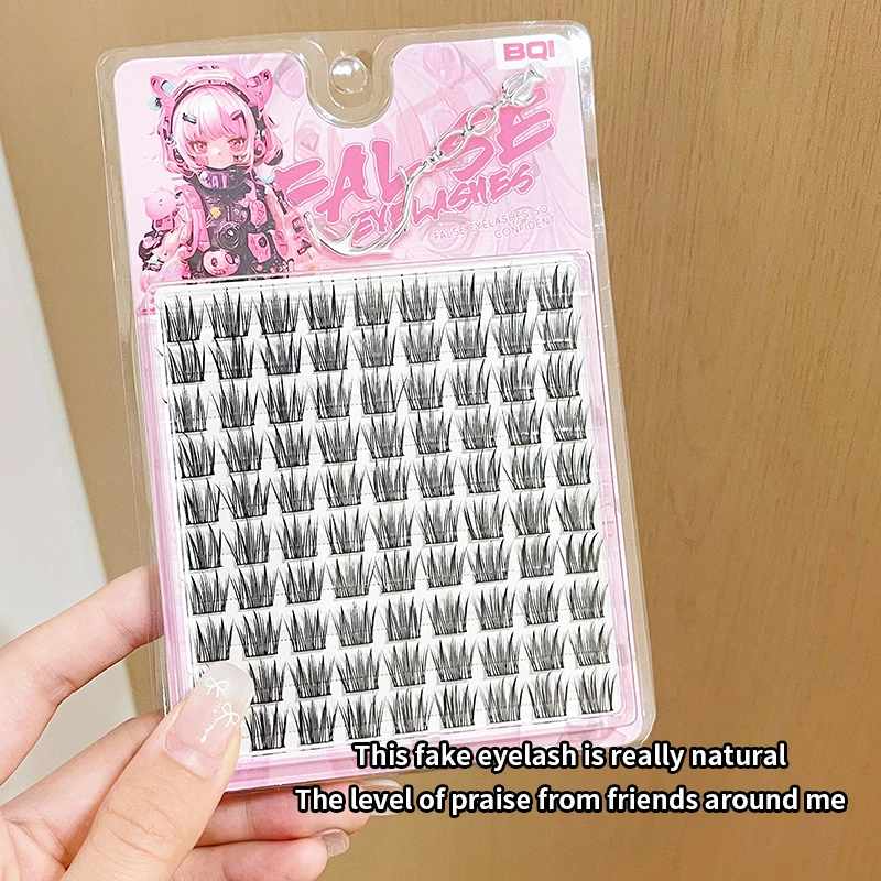 Bqi ナチュラルキャットつけまつげ、自然に拡大された両目、使いやすい、韓国の女性の必須のチャームがいっぱい、リアルなつけまつげ、フルフリーつけまつげ、2羽の鳥の手を作る