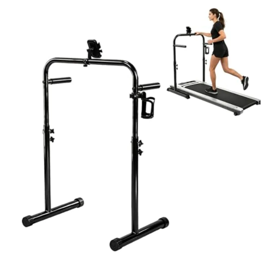 

Walking Pad Handle Bar Only, with Cup and Phone Holder, Stainless Steel, Strong Stable Heavy-Duty Steel Treadmill Handlebar, Ad