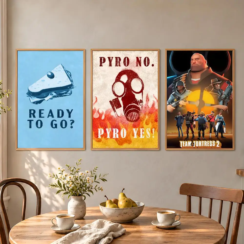 Heavy Game Scout Team Fortress 2 Spy Poster Aesthetic Wall Art Poster HD Waterproof PP Self Adhesive Bedroom Dorm Room Decor