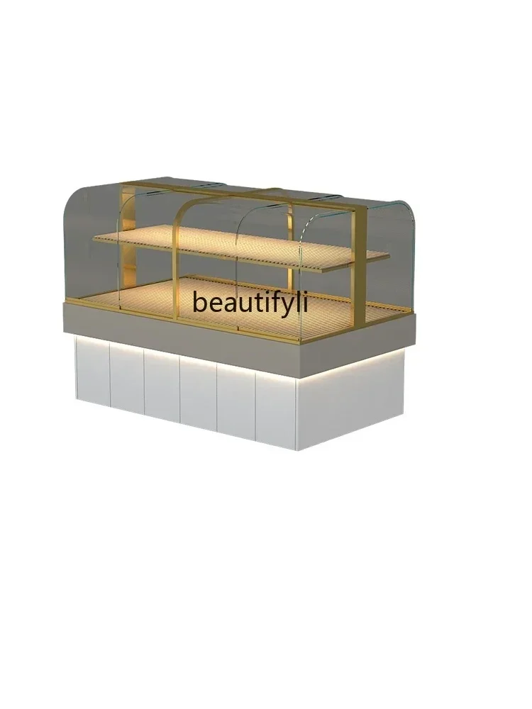 Bread Counter Zhongdao Cabinet Side Cabinet Cake Show Case Curved Glass Small Display Stand Multi-Layer Toast Rack