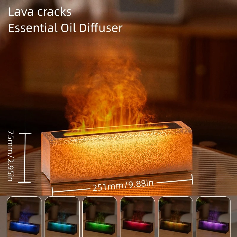 Colorful Simulated Flame Air Humidifiers USB Plug Fragrance Diffuser Desktop Ultrasound Essential Oil Aromatherapy Diffusers