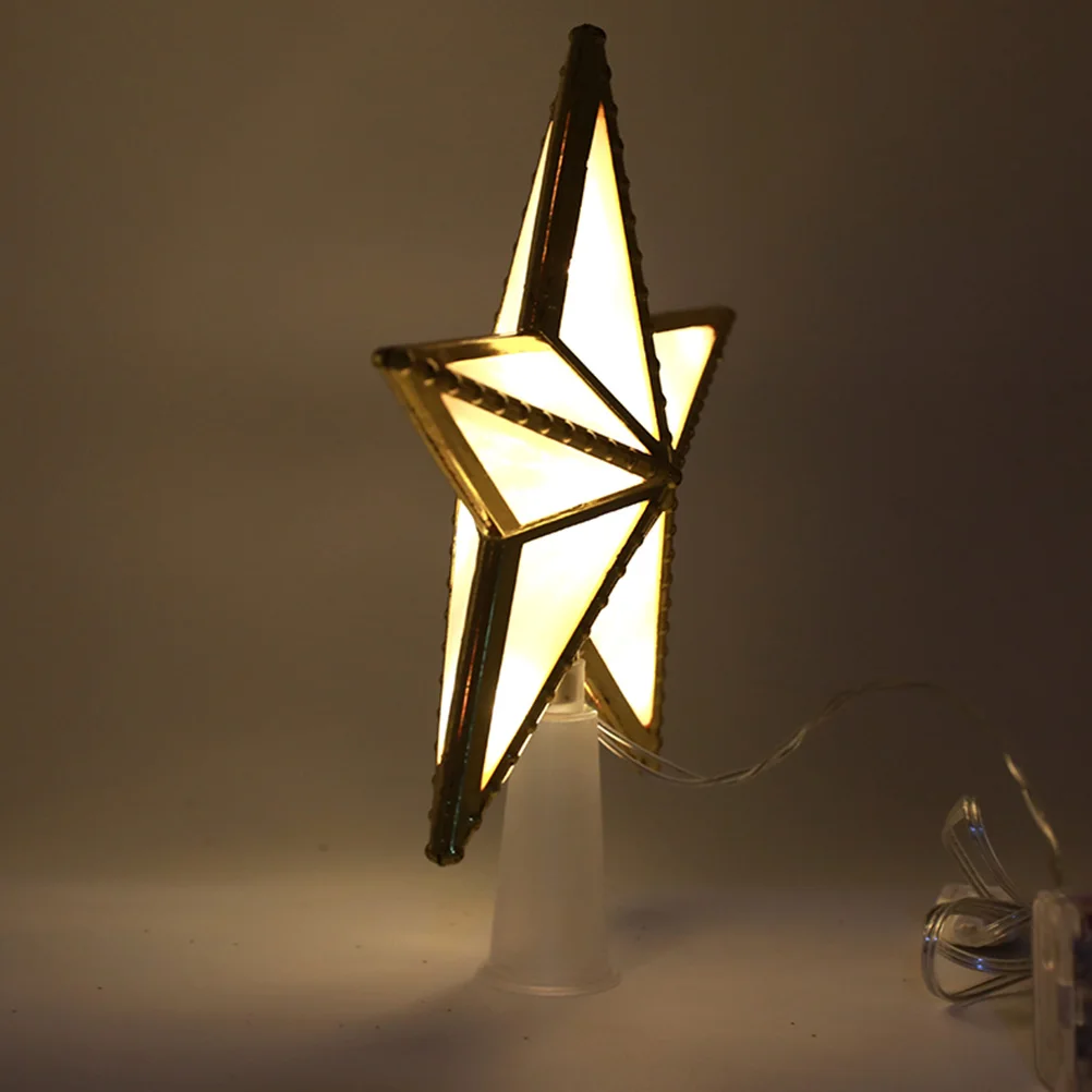 

1pc Christmas Tree Top Star Xmas Tree Decor Star-Shaped Light Home Party Gift Lightweight Compact Ornamental Electrical