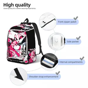 Pó de anjo e pepita gorda Selfie Hazbin Hotel mochila para homens e mulheres, mochila estudantil, bolsa de ombro da faculdade, moda 10 principais vendas mochila angela - №9